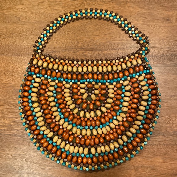 fashion express Handbags - FashionExpress Wood Beaded Purse, Very clean inside